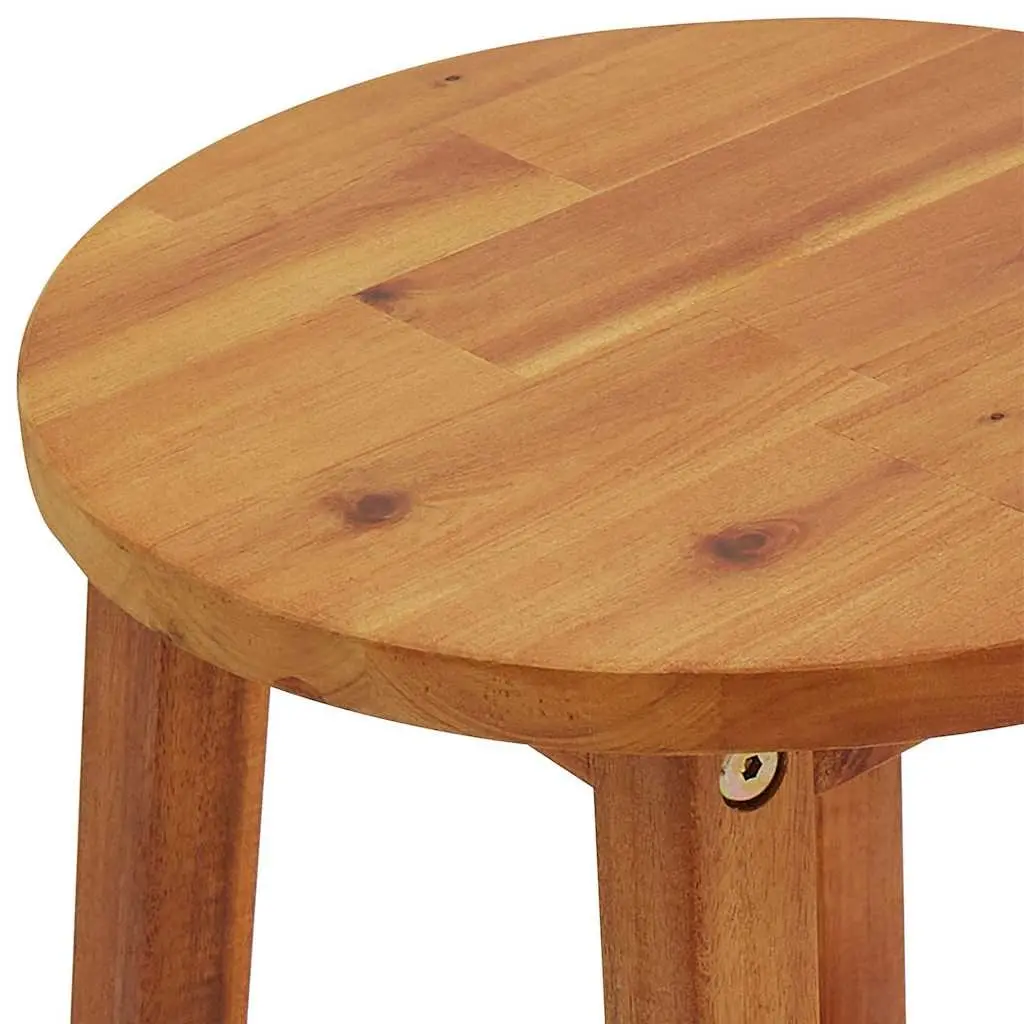 Bar Stools 6 pcs Solid Acacia Wood Brown Outdoor Garden Seating Footrest Chairs