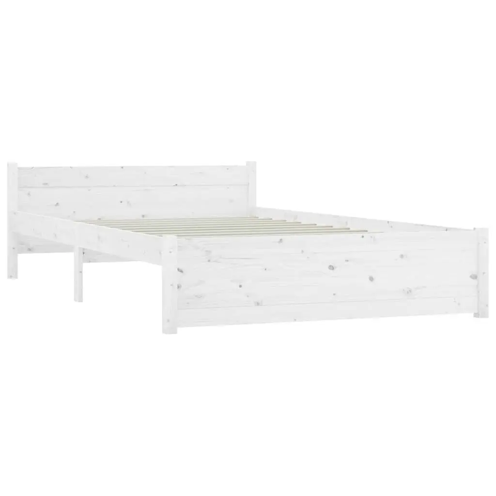 Wooden Bed Frame with Storage Drawers White 150x200 cm
