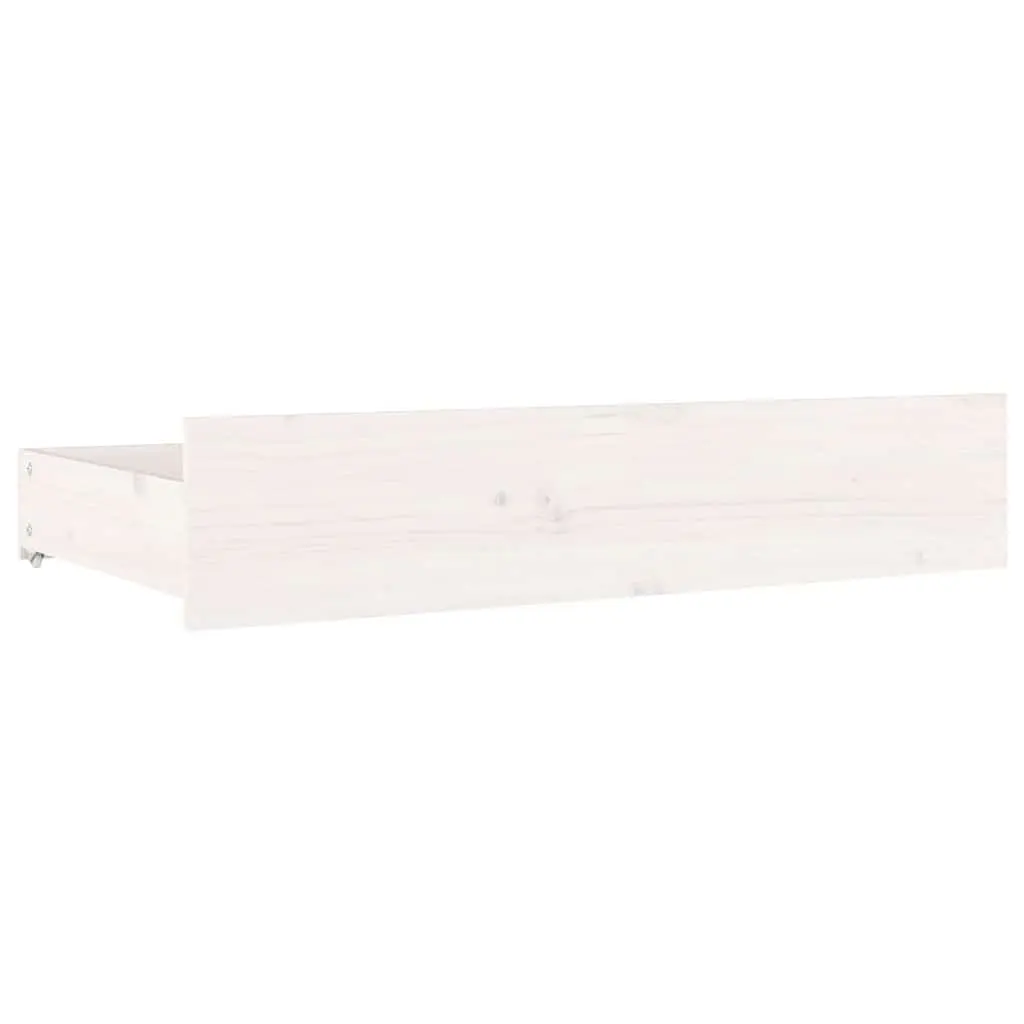 Wooden Bed Frame with Storage Drawers White 150x200 cm