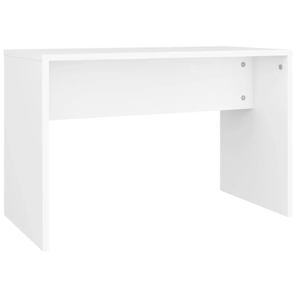 Dressing Table Set with LED Mirror White Engineered Wood Storage Stool