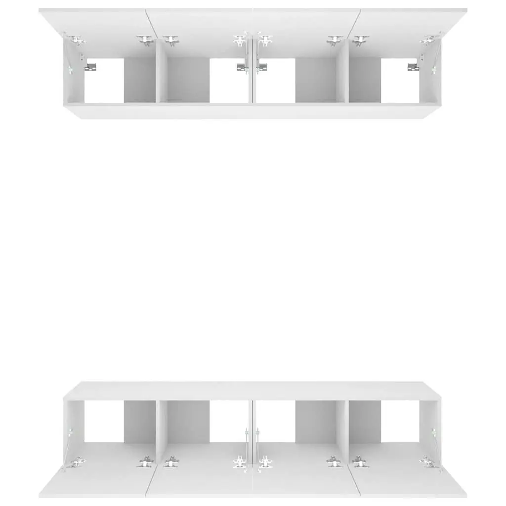 Wall-Mounted TV Cabinet Storage Unit Drop-Down Door Engineered Wood White 80 x 30 x 30 cm