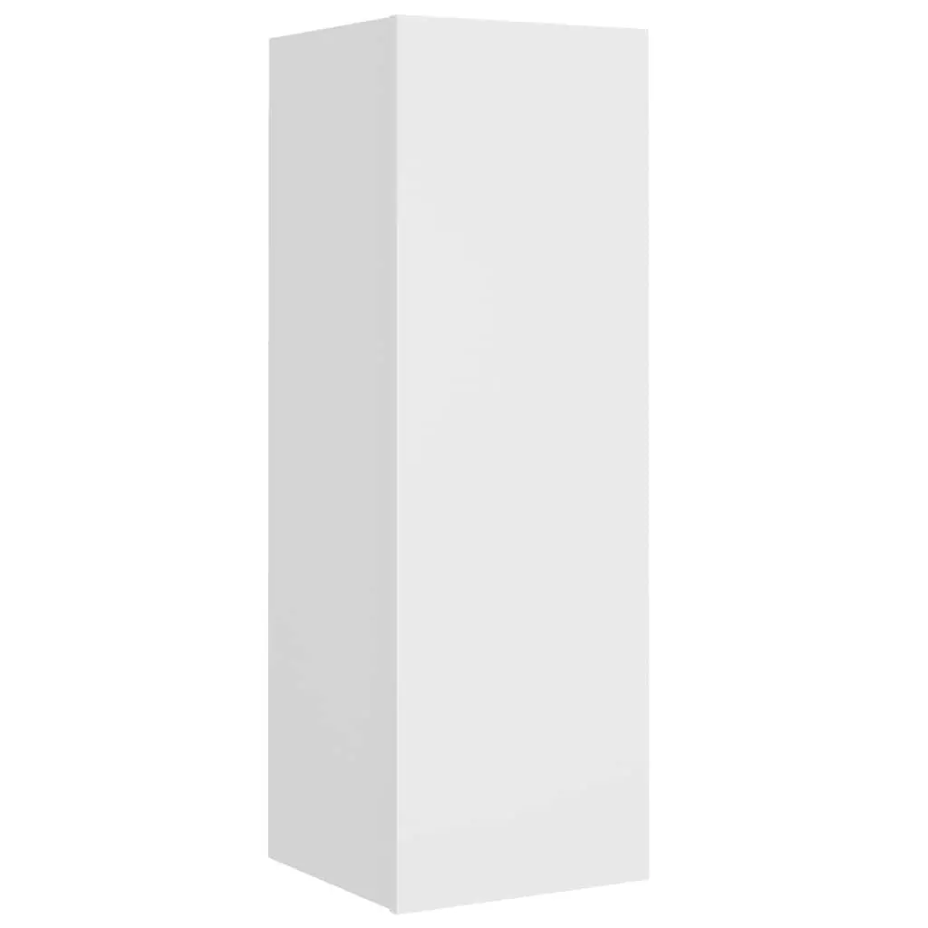 TV Cabinet Set Wall-Mounted Storage Unit Engineered Wood 4 Piece White