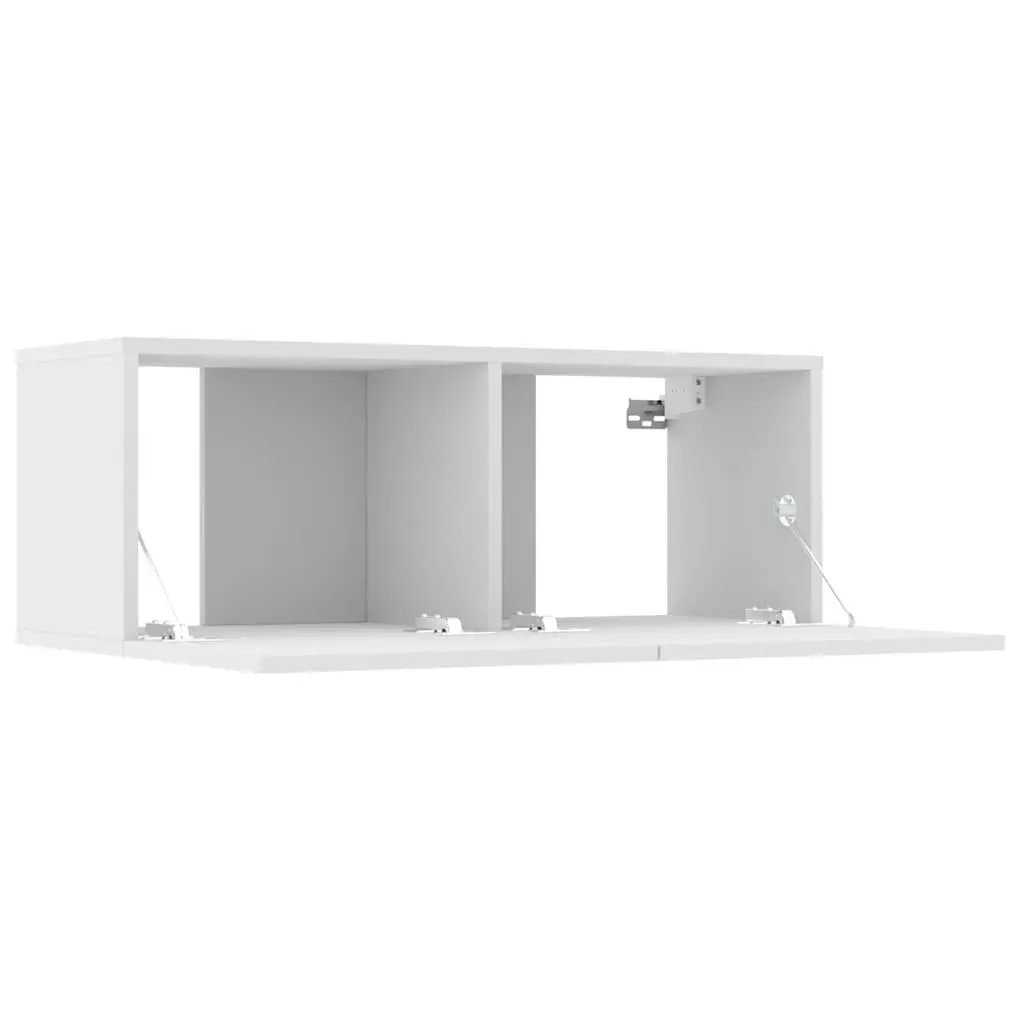 TV Cabinet Set Wall-Mounted Storage Unit 8 Piece White Engineered Wood