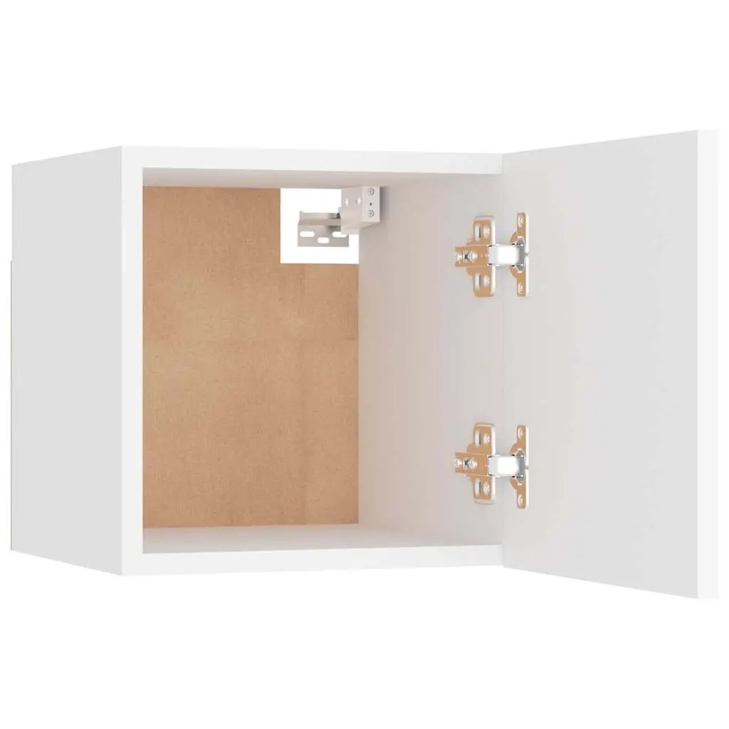 TV Cabinet Set Wall-Mounted Storage Unit 6 Piece White Engineered Wood