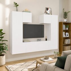 6-Piece Engineered Wood Wall-Mounted TV Cabinet Set