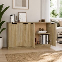Brown Engineered Wood Sideboard Cabinet 60x30x70cm