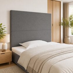 Adjustable Height Dark Grey Fabric Headboard