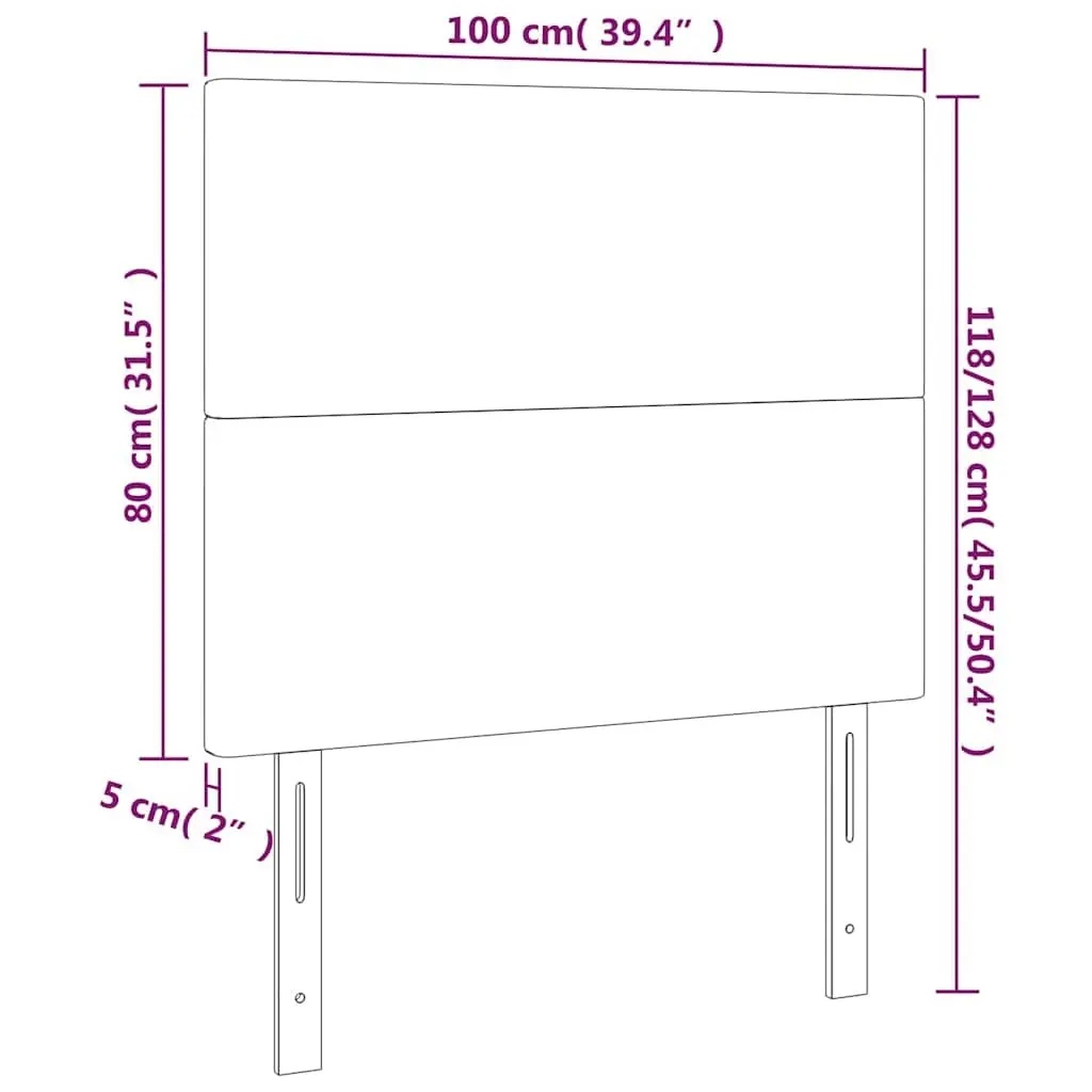 Fabric Headboard Adjustable Height Dark Grey 100 x 5 x 118/128 cm