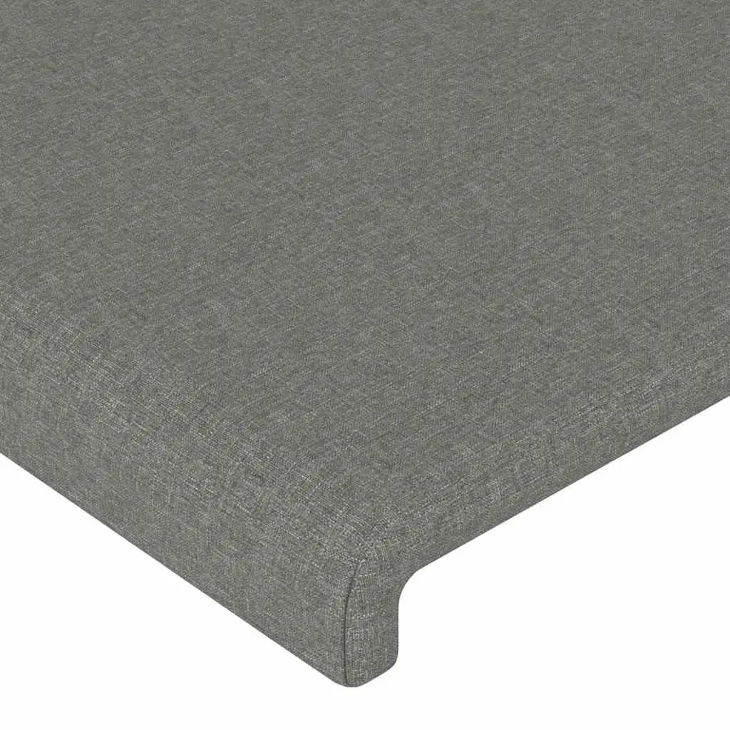 Fabric Headboard Adjustable Height Grey with Wooden Legs