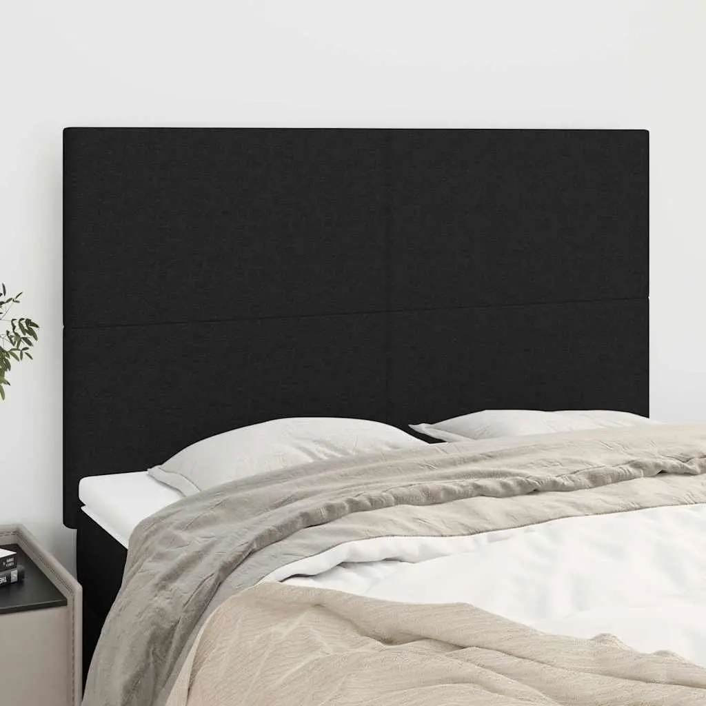 Adjustable Height Fabric Headboard Black Wooden Legs Bedroom Comfort 144Wx5Dx118Hcm