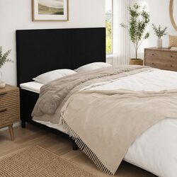 Black Fabric Headboard 160cm with Adjustable Wooden Legs