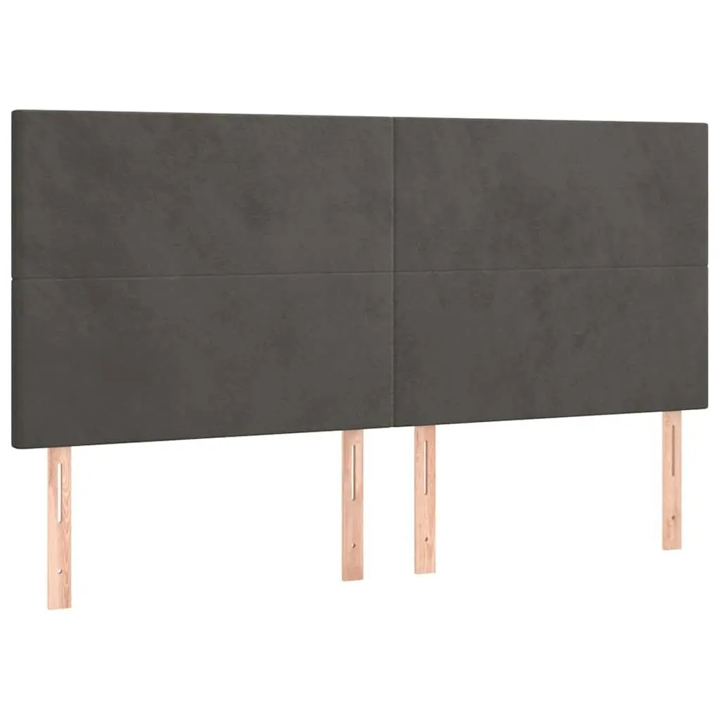 Headboard Adjustable Height Velvet Dark Grey 200x5x118128 cm