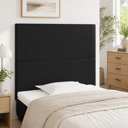 Adjustable Height Black Faux Leather Headboard 100cm