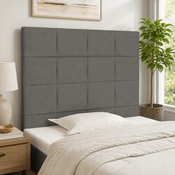 Fabric Headboard Dark Grey 100x5x118/128 cm Adjustable
