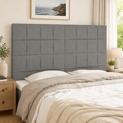 Adjustable Height Dark Grey Fabric Headboard