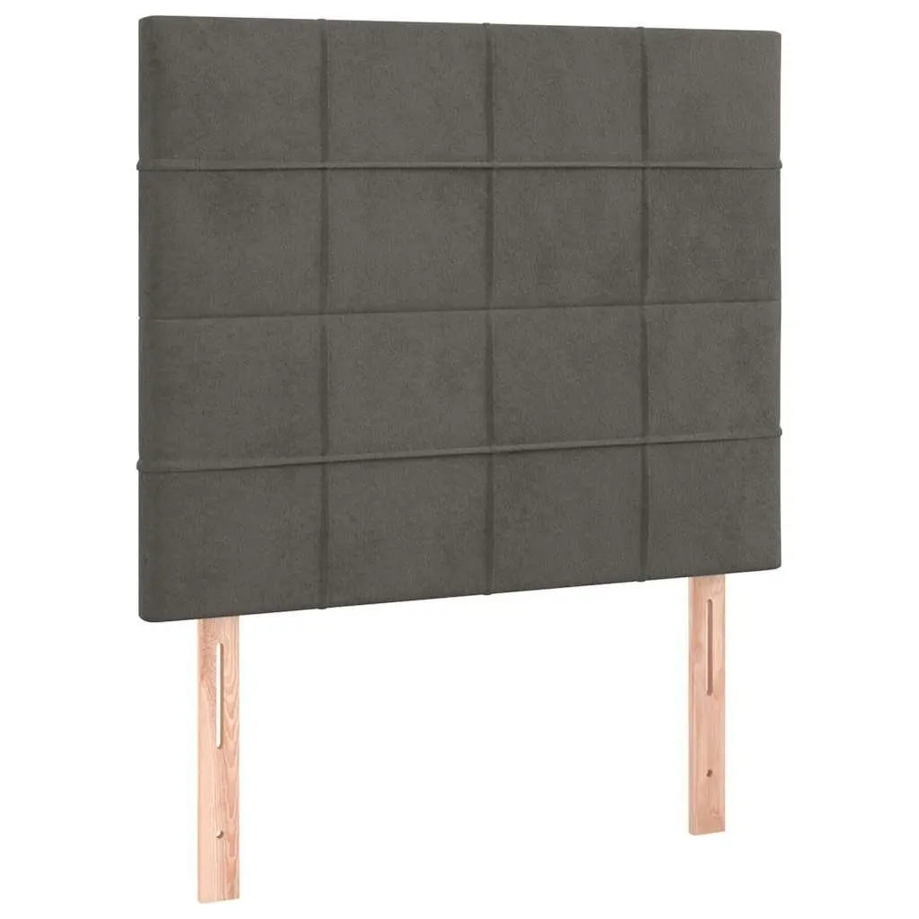 Headboard Adjustable Height Velvet Dark Grey Bedroom Furniture