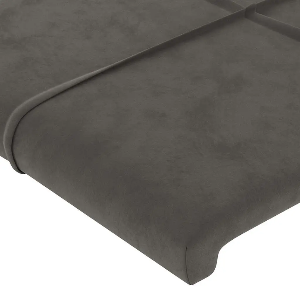 Headboard Adjustable Height Velvet Dark Grey Bedroom Furniture