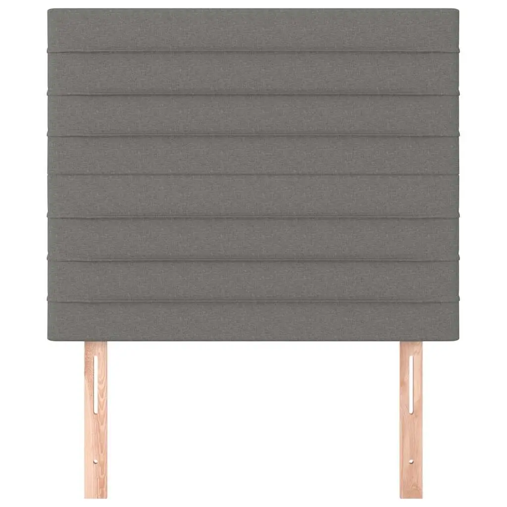 Headboard Adjustable Height Dark Grey 100x5x118/128 cm Fabric with Wooden Legs