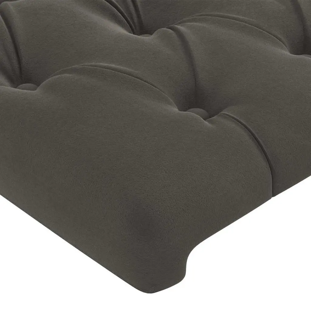 Headboard Adjustable Height Velvet Dark Grey with Wooden Legs