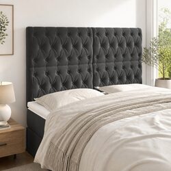 Grey Velvet Adjustable Height Headboard 160cm Bed Support