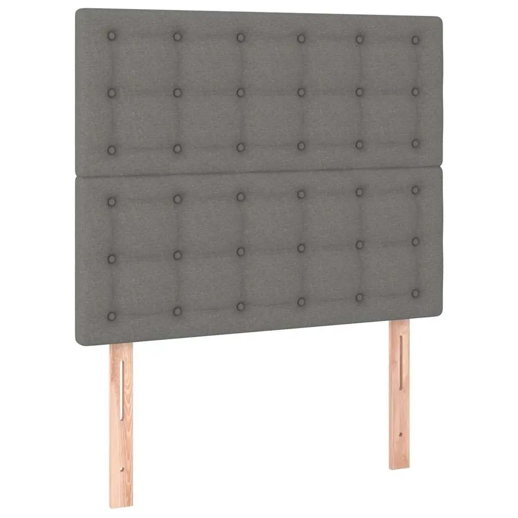 Headboard Adjustable Height Back Support Grey Fabric Wooden Legs