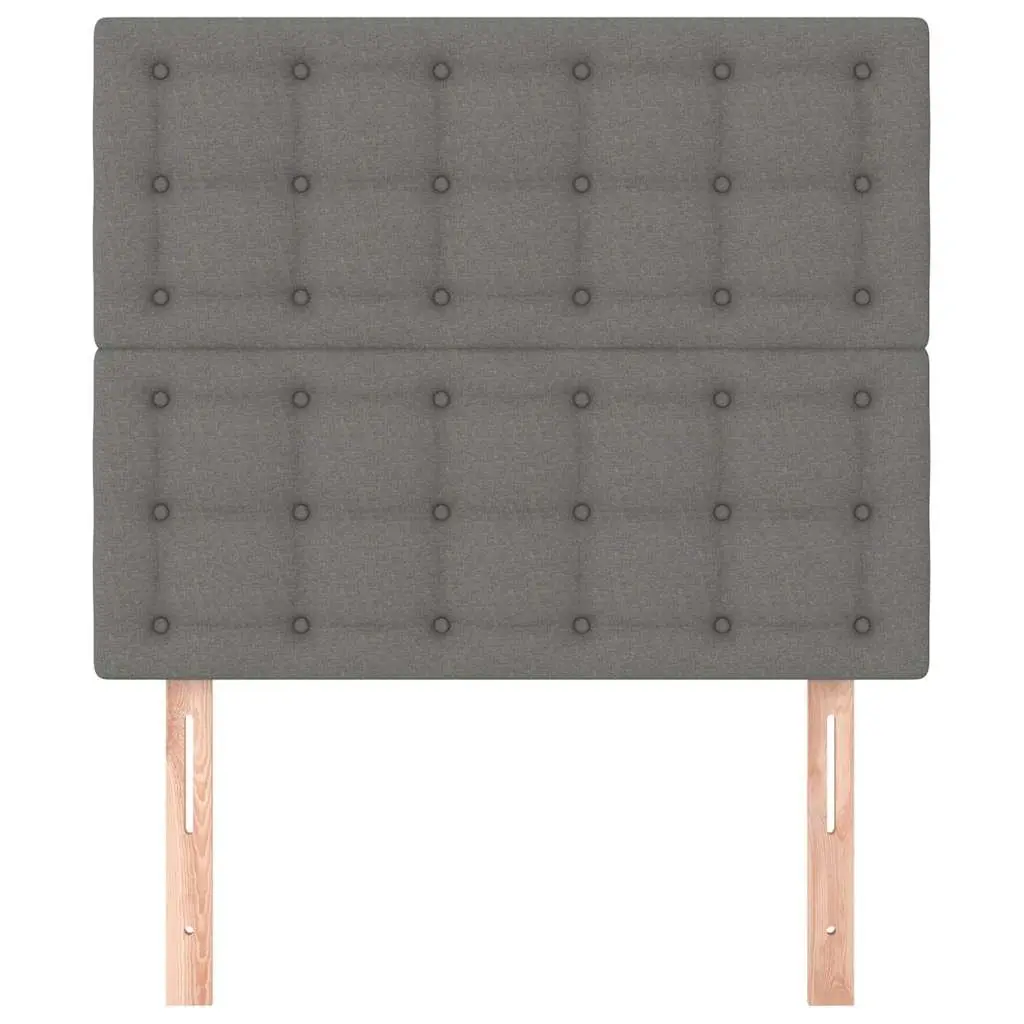 Headboard Adjustable Height Back Support Grey Fabric Wooden Legs