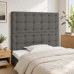Fabric Headboard Dark Grey 100x5x118/128 cm