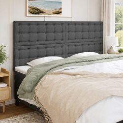 Dark Grey Adjustable Height Fabric Headboard 160cm