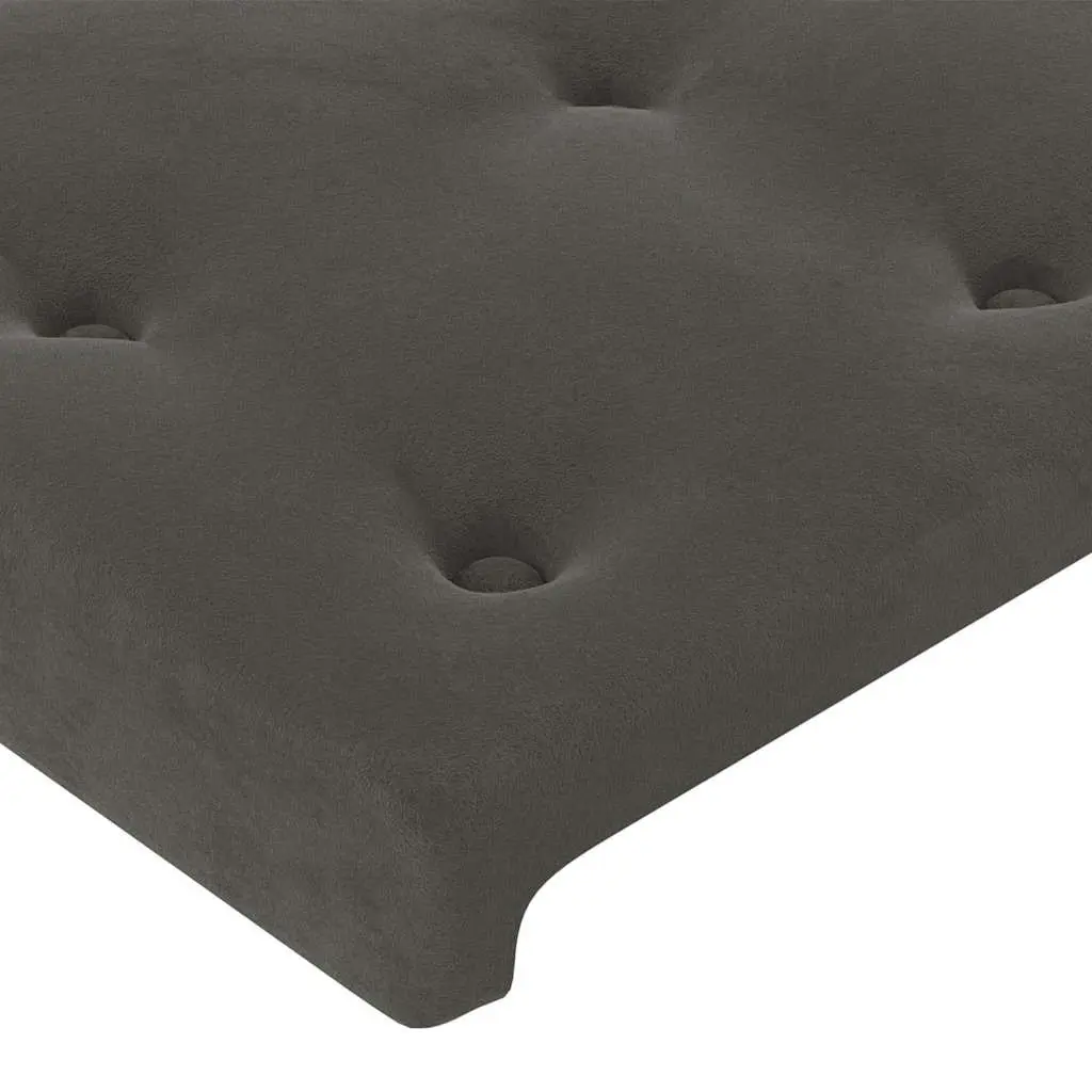 Velvet Headboard Adjustable Height 160cm Dark Grey Wooden Legs