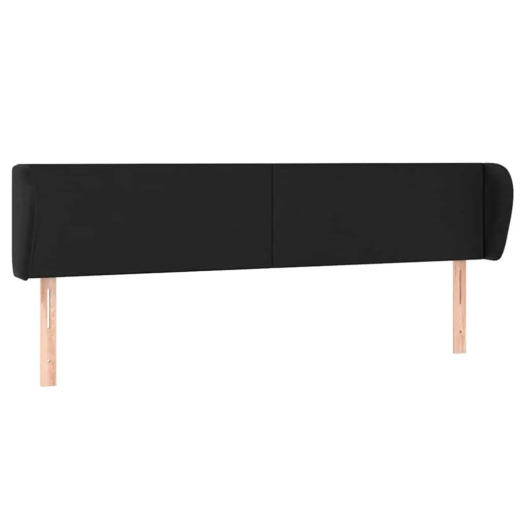 Headboard with Ears Comfort 203cm Black Faux Leather