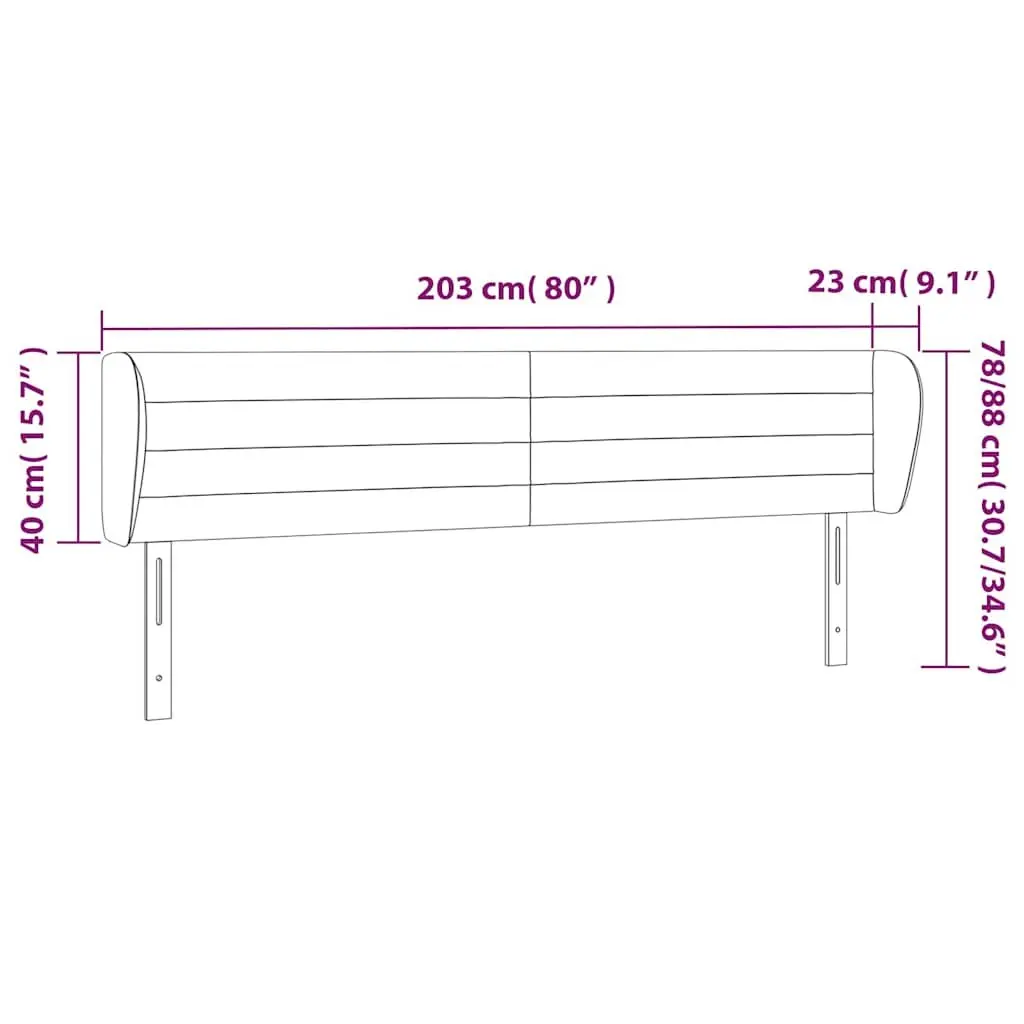 Headboard Adjustable Back Support 203cm Grey Fabric
