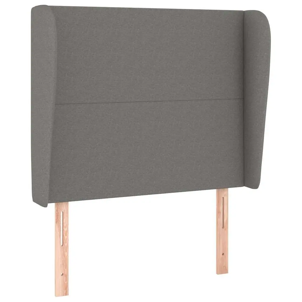 Headboard with Ears Dark Grey 83cm Bedroom Furniture Fabric Upholstered