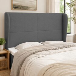 147 cm Grey Fabric Headboard with Ears