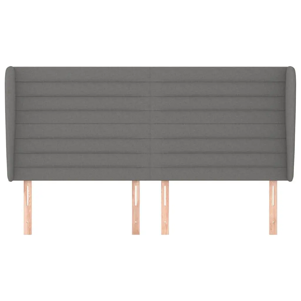 Adjustable Height Fabric Headboard with Ears Grey 203cm for Bedroom Furniture