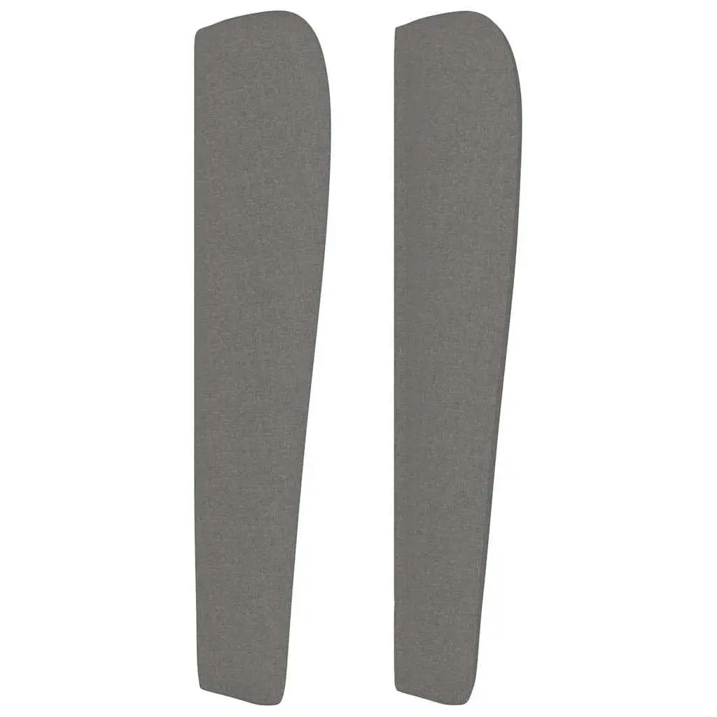 Headboard with Ears Grey Fabric 203cm Bedroom Furniture Bed Head Support
