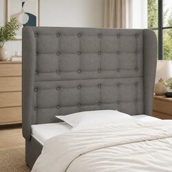 Grey Fabric Headboard with Ears - 103 cm Width