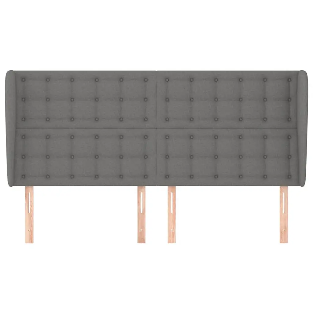 Fabric Headboard Adjustable Height Dark Grey