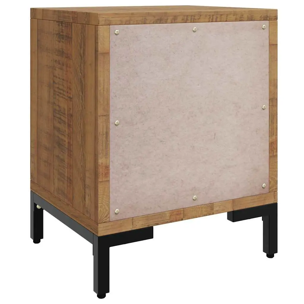 Bedside Cabinet 2 Drawers Solid Wood Pine Brown