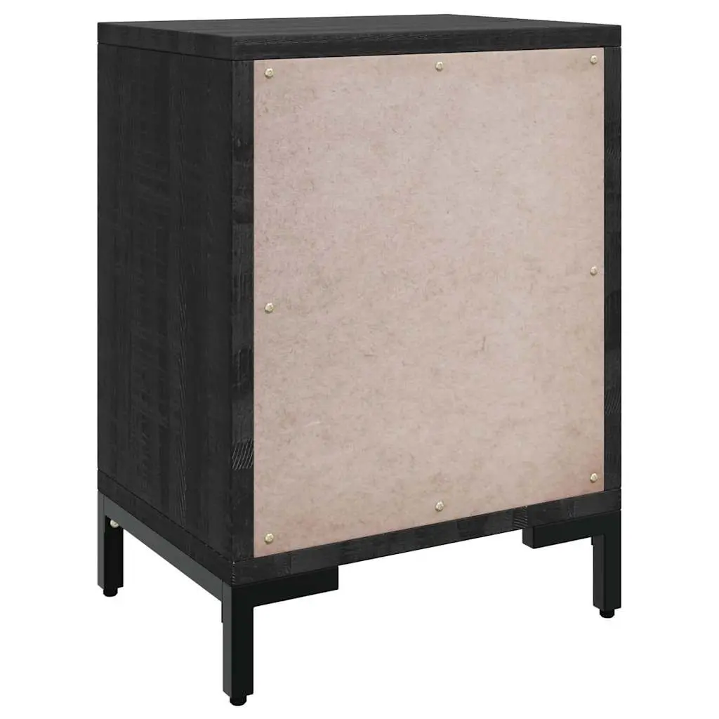 Bedside Cabinet Solid Wood Pine Black 40x30x55 cm 2 Piece