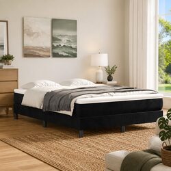 Black Velvet Queen Box Spring Bed Frame Specifications