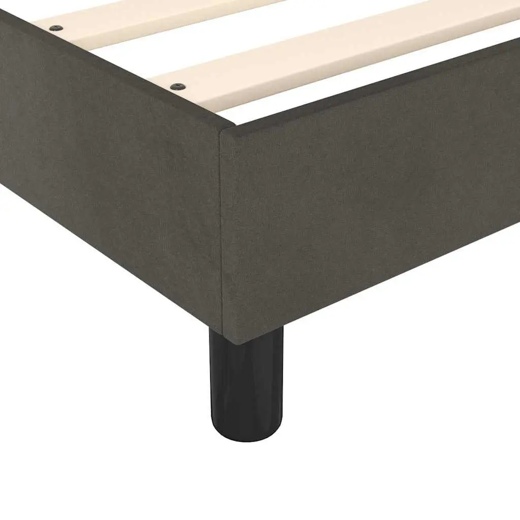 Queen Size Velvet Upholstered Bed Frame Dark Grey
