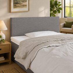 LED Headboard Adjustable Height 100cm Dark Grey Fabric