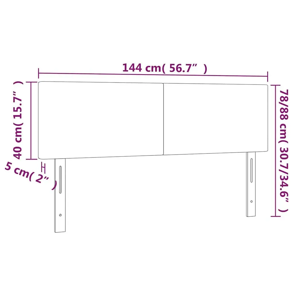 LED Headboard Adjustable Height Fabric Black 144cm Wide