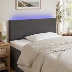 LED Headboard with Adjustable Height - 100 cm Grey Velvet