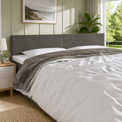 LED Headboard Dark Grey 160 cm Velvet Backrest