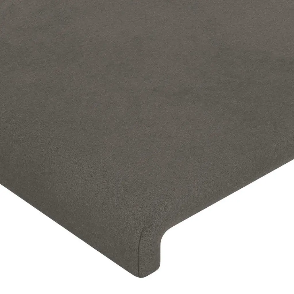 LED Headboard Adjustable Height Dark Grey 160 cm Velvet Bed Backrest
