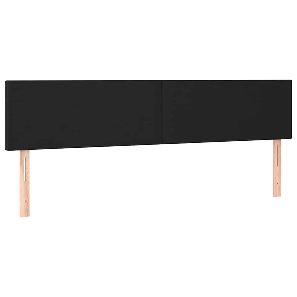 LED Headboard Adjustable Height Faux Leather 200cm Black