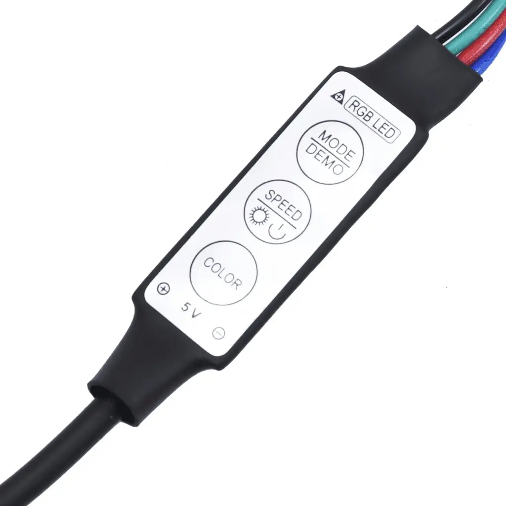 LED Headboard Adjustable Height Faux Leather 200cm Black