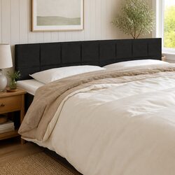 LED Headboard Black 160cm with Adjustable Height and Lighting