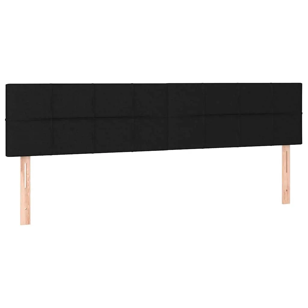 LED Headboard Adjustable Height Black Fabric 160cm Backrest with Lighting